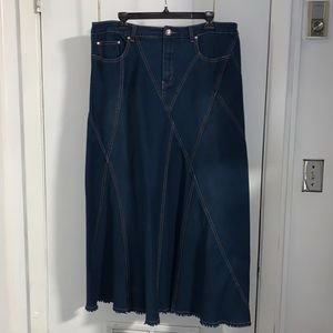 V Cristina A-Line Denim Skirt